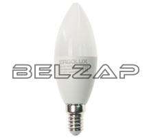 Лампа светодиодная E14 C35 11W (95W) 220V холодный, LED-C35-11W-E14-4K, ERGOLUX